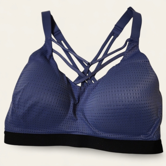 Victoria Sport Lightweight Strappy Padded Sports Bra -‎ 34DD - Blue - Picture 1 of 4